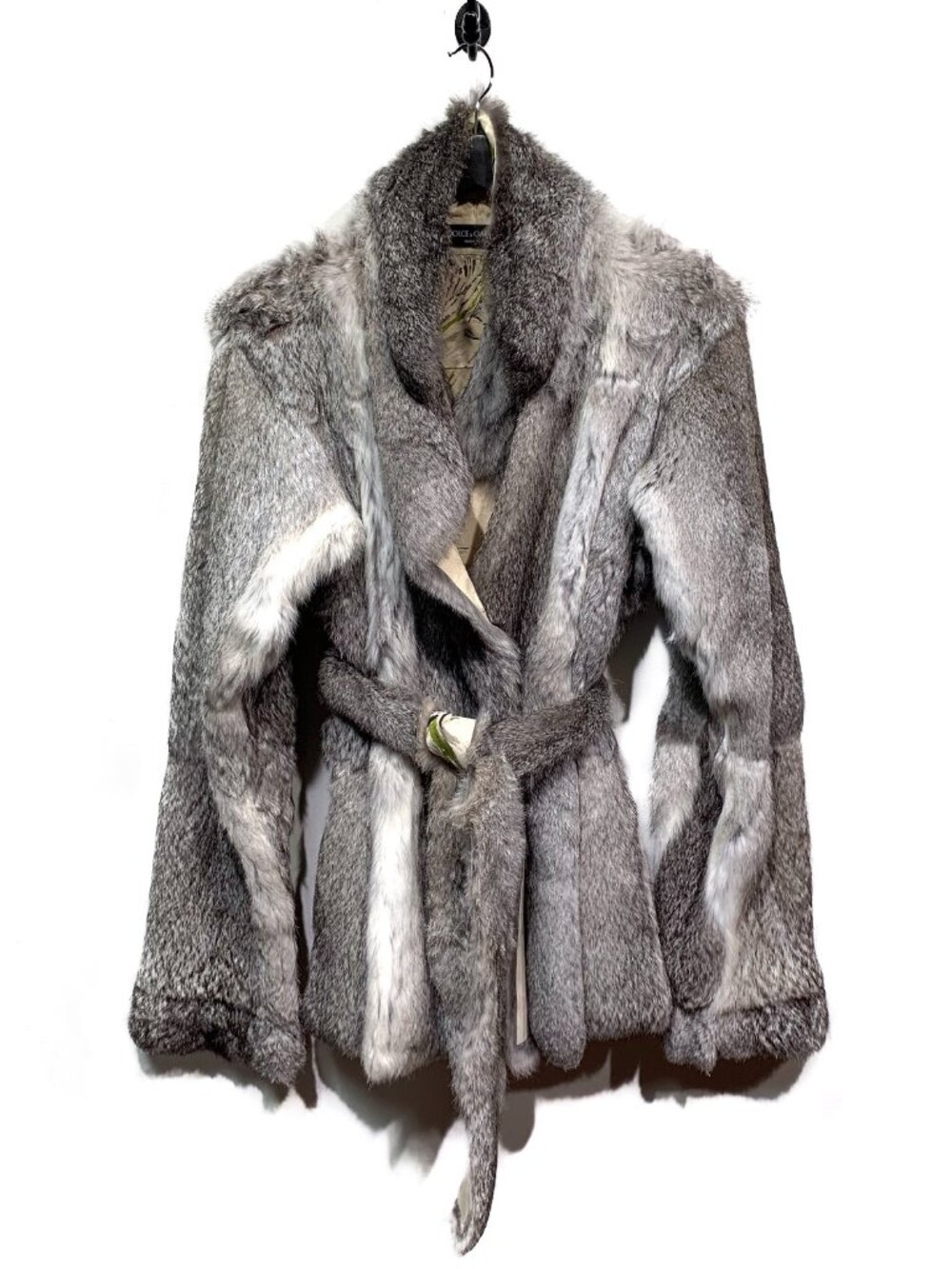 Dolce & Gabbana Rabbit Fur Reversible Coat with Floral Painting - Picture 8 of 9